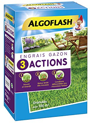 Algoflash ETRIA100 - Fertilizante para césped (3 acciones, 4 kg, no aplicable)