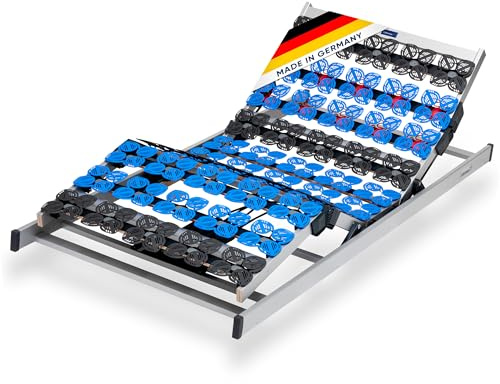 CubeSleep Cloud elektrischer 7-Zonen Tellerfeder-Lattenrost 80x200 cm | Schulterabsenkung | Kopf- und Fußteil elektrisch verstellbar | fertig montiert | Made In Germany | GS Zertifiziert