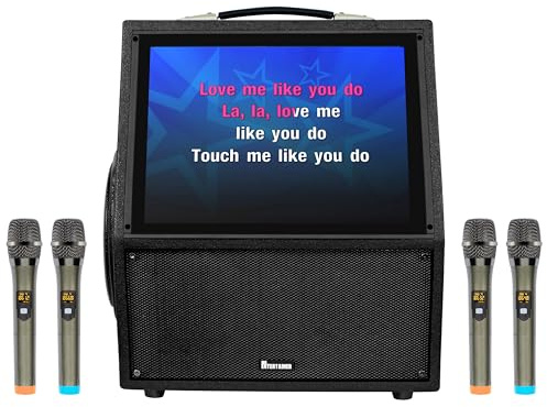Mr Entertainer Digibox Pro. Portable Touch Screen Karaoke Machine and Media Player (4 x Wireless Microphones)