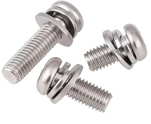 OUMIFA Viti 316 Viti a Testa Croce in Acciaio Inox 316 Testa Rotonda Tre Vite a Combinazione M3 m4 m5 m6 (Dimensione : M6 x 20(10pieces))