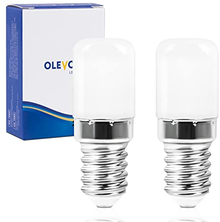 OLEVOLT Kühlschranklampe 2W Kühlschrank Glühbirne E14 Led Kühlschrank Birne Warmweiß Kühlschrank Licht Entspricht 20W Halogenlampen Led Kühlschrank Lampe Nicht Dimmbar 2er Pack