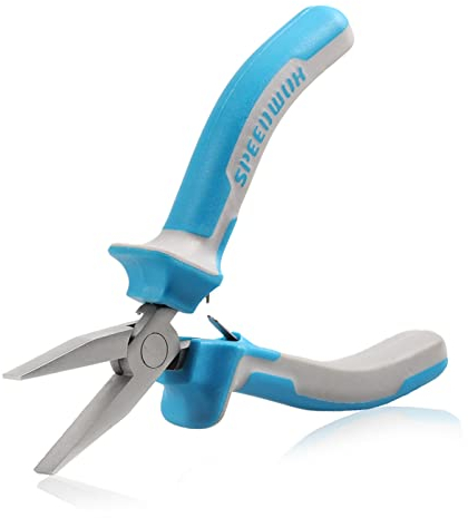 SPEEDWOX 4.5 Inch Flat Nose Pliers for Jewelry Making - Smooth Jaw Pliers for Wire Bending, Ring Opening, DIY Projects