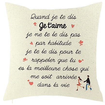 RGHSZ Cadeau Couple,Housse de Coussin Saint Valentin.Cadeau Femme Homme,Cadeau Anniversaire Cadeaux Invites Mariage,Cadeau Amour