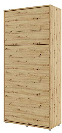 Homlando Lenart Schrankbett Bed Concept BC03 90x200 cm - Vertikal Schrankklappbett - Schrank mit integriertem Klappbett - Wandbett mit Lattenrost - Murphy Bed (Artisan Eiche)