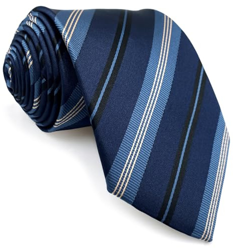 S&W SHLAX&WING Cravates pour hommes bleu royal à rayures marine pour veste de costume XL formelle extra longue 160cm