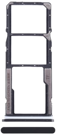 Chariot plateau de tray compatible avec Xiaomi Redmi A2 23028RN4DG 23026RN54G / A2+ / A1 220733SI / A1+ 220733SFG porte carte Sim1+ SIM 2+ fente slim logement Micro SD Card (Noir)