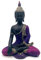 Puckator - Estatua de Buda tailandés en meditación onírica - Negro y Morado - Hecho de Resina y Pintada a Mano