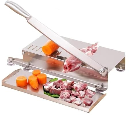 NIBHZ Stainless Steel Cutter Machine with 110Inch Knife Manual Bone Meat Slicer Rib Fish Chicken Beef Cutting Machine for Home Cooking and Commercial