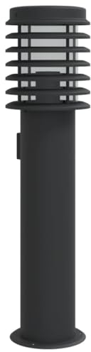 vidaXL Wegeleuchte mit Bewegungsmelder, Außenleuchte mit IP44-Schutzart, Standleuchte mit Diffusor, Gartenlampe, Schwarz Edelstahl