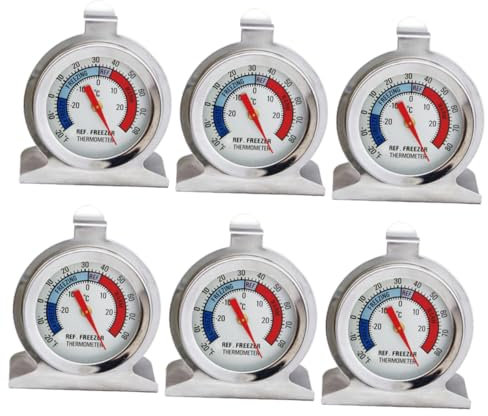 Yardenfun 6 Pièces thermomètre de congélation appliqué réfrigérateur grand cadran thermomètre wi-fi salle de congélation congélateur digital température de l'acier inoxydable