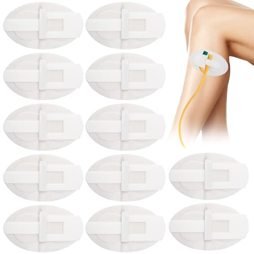 Leikedun 12Pcs Catheter Stabilization Device Sticker | Catheter Leg Bag Holder, Catheter Leg Strap, Adhesive Catheter Leg Band Holder Sticker, Urinary Catheter Fixation Device