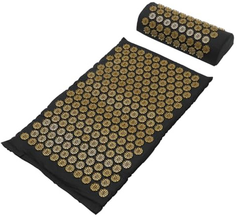 2 Stück Akupunktur Therapie Kissen mit Tasche, Schwarz | Massagematte für Körper, Faltbar und Atmungsaktiv, Baumwolltuch und Abs, zur Aufbewahrung
