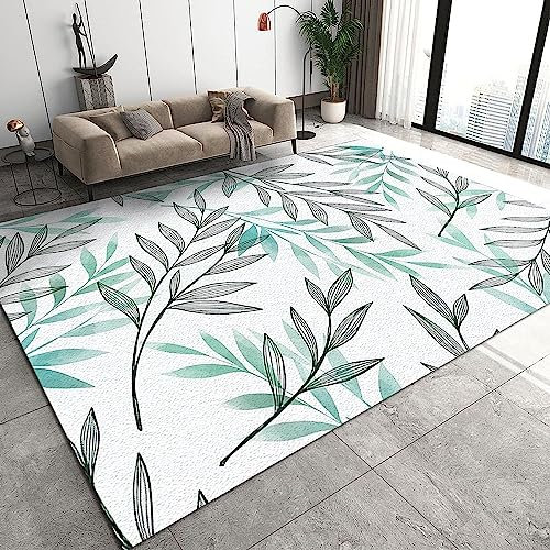 Grün Schwarz Einfacher Rasenteppich, weich, 3D, 200 x 300 cm, bedruckte Bodenmatte, Polyestermaterial, rutschfester Teppich, leicht zu reinigen, für Schlafzimmer, Flur, Küche, Wohnzimmer Octopus feet