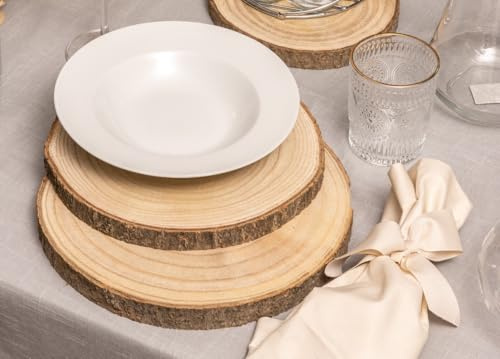 SOFFICIOSO Disco Tondo Tronco in Legno Decorazioni Fai da Te Base Centrotavola Decorativo Diametro 28 Naturale
