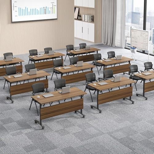 TANTOYO Konferenzraumtisch Klappbarer Konferenztisch, moderner mobiler Schulungstisch in DREI Farben, klappbare Seminar- und Besprechungstische für den Konferenzraum im Büro (weiß, 47 x 20