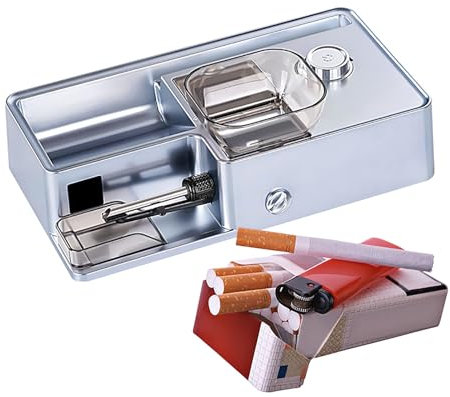 KEhtu Machine À Rouler Les Cigarettes Automatique, Machine À Rouler Les Cigarettes À Affichage Numérique, Universelle pour 8,0/6,5/5,5 Mm, Réglage De La Vitesse À 5 Vitesses, Conception À Double Bac