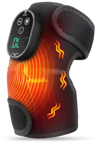 Masajeador de rodilla inalámbrico con calefacción, rodillera térmica con vibración, almohadilla térmica para hombro y codo, almohadilla térmica para rodilla con 6 niveles de calefacción, 3 modos de