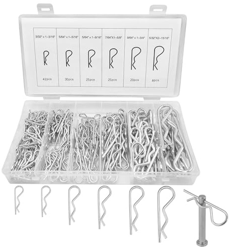 MOLENCO 150 Stück Splinte Sortiment, Splinte, Sicherungssplint, Federstecker, Verzinkte Sicherungssplinte, Splinte Set, R Clips Splinte Sortiment Kit für Autos, Wohnmobile, Gartengeräte (150)