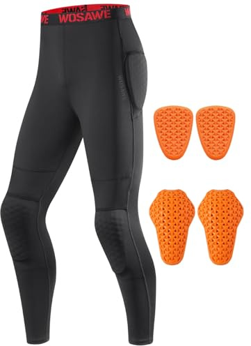 WOSAWE Pantalon de moto d'été pour homme - Niveau CE - Coussinets de protection - Élastique - Coupe ajustée, Noir, XL