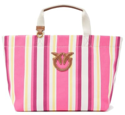 PINKO Bolso de mano para mujer con diseño de rayas de colores, fucsia, Talla única