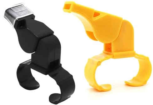 FEZTGVOFA 2 Pcs Handheld Whistle, Finger Grip Whistle, Versatile Whistles, Reusable Referee Whistles, With Comfortable Finger Grip, for Enhanced Game Management, Training and Outdoor Camping
