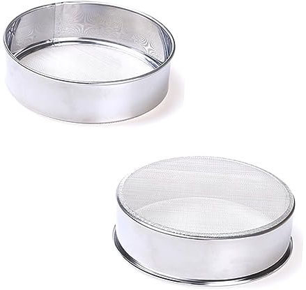GLEAVI 2pcs Stainless Steel Flour Sifters Mesh Flour Sieve Sifter Sieve for Baking Duster