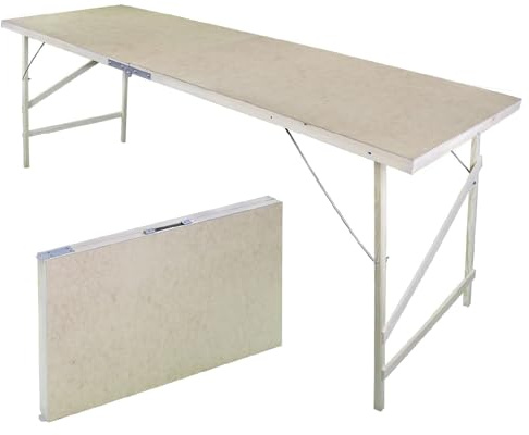 FIXKRAFT Holz Klapptisch Camping Tisch Faltbar 178cm Lang Multifunktionstisch Klappbar Campingtisch Leicht Bierpongtisch Picknicktisch (mit Tragegriff, Verschluss)