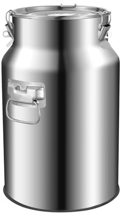 Beer Barrel, Stainless Steel Barrel, 18L Stainless Steel Container, 201 Stainless Steels Fermenter with Lid, Wine Beer Craft Barrels Storage Oil Water Barrels, 25*40 cm, for Storage of Milk Water Rice