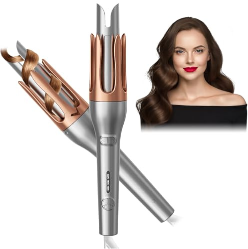 Anluomafuy Ferro Arricciacapelli Automatico 32 mm, Ferro Arricciacapelli con 3 Temperatura Regolabile, Auto Spegnimente, Rivestimento in Ceramica Tormalina Arricciatore Capelli Per Capelli Lunghi