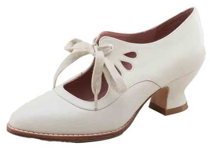 Pumps, scarpe da donna, eleganti, con tacco, piccole con tacco, scarpe da ballo, comode da donna, con tacco alto, per tutte le stagioni, bianco, 35 EU