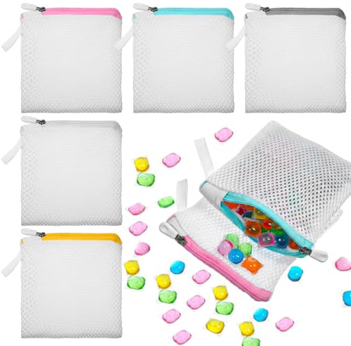 5 Stück Wäschenetz Klein 14 x 12 cm Mini Netzbeutel mit Reißverschluss Netztasche Wäschebeutel für Wäscheperlen Feinwäsche Bh Socken Unterwäsche