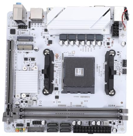 Elprico Motherboard, 2x288Pin Dual Channel DDR4 Bis zu 3600 MHz, Unterstützt Prozessoren der Serien Ryzen 1st, 2nd, 3000, 3000G, 4000, 4000G, 5000, 5000G, Itx, NVME M.2 PCIe 3.0