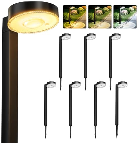 NIORSUN Solarlampen für Außen Garten, 8 Stück Hellere Solarleuchten für Außen mit 3 Farbtemperaturen, IP65 Wasserdicht Solar Gartenleuchten für Weg Rasen Gehweg Blumenbeet und Gartendeko