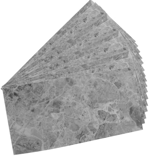 MUCKLILY Adesivi per Piastrelle Autoadesivi in Pvc Effetto Marmo Grigio 30x15cm, Set 16 Pezzi, Impermeabili e Facili da Pulire, per Cucina, Bagno e Decorazione Muro