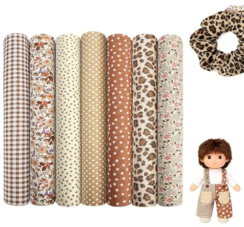 lrgnixs 7 Stück Baumwollstoff Paket, 50x50cm Baumwollstoff Zum Nähen | Stoffe zum Nähen, Patchwork Stoffe, DIY Stoff für Puppenkleidung, Basteln, Quilten, Home Decor
