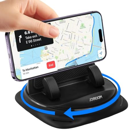 Futuhada Soporte para Teléfono para Automóvil, Soporte Móvil Salpicadero Ajustable 360°, Antideslizante de Silicona para Teléfonos de 4 a 7 Pulgadas, Compatible con GPS y Smartphones