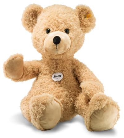 Steiff Kuscheltier Fynn Teddybär, Süßes Stofftier mit Kunststoffaugen, Kinder, Jungen & Mädchen, Friends, Plüschtier 80 cm, Beige, 111389