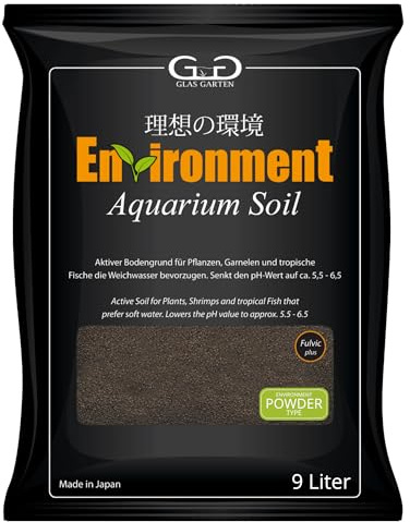 GlasGarten Environment Aquarium Soil Powder | 9L / 1 – 2mm Körnung – aktiver Bodengrund aus gebrannten & sterilisierten Erden, besonders nährstoffreich