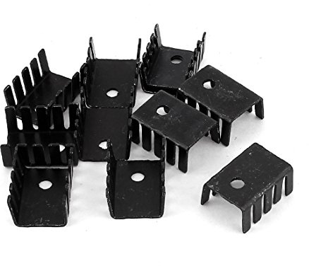 sourcingmap 10 Pz Alluminio Nero Dissipatore Di Calore 19x15x10mm per TO-220 Transistor