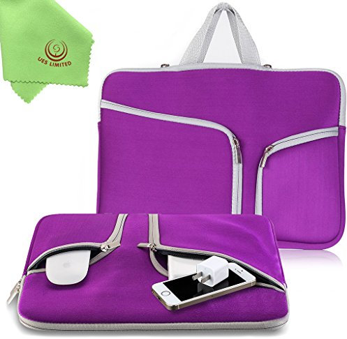UESWILL Neoprene Soft Sleeve Bag Briefcase Compatible with 13 inch MacBook Pro/MacBook Air / 13 inch Ultrabook Chromebook Notebook Netbook Computer Tablet & 12.9 iPad Pro,(Purple)