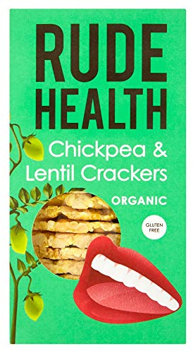 Rude Health Chickpea Lentil Crackers, 120 Grams (Pack of 5)