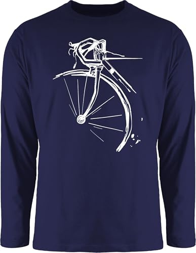 Langarmshirt Herren Langarm Shirt - Bekleidung Radsport - Fahrrad Geschenk Rennrad I Radfahren Geschenk - XXL - Navy Blau - fahrradshirt Radsport-Bekleidung Bike Rad Tshirt Radfahrer Mann t Fahrrad-