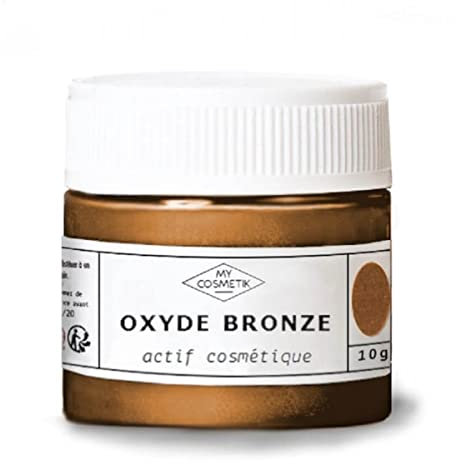 MY COSMETIK - Oxyde bronze - pigment naturel brun - Fabriqué en France - 10 g - en pot cristal