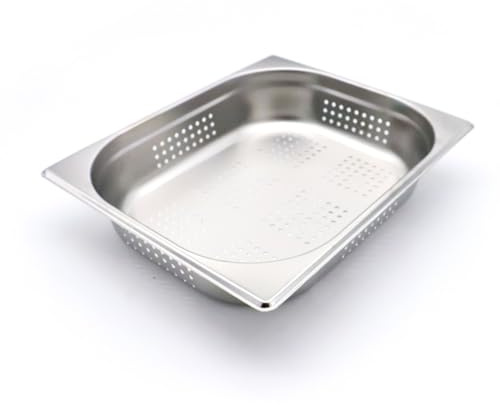 Maxima Récipient gastronorm - 1/2 GN - profondeur 6,5 cm - acier inoxydable - perforé