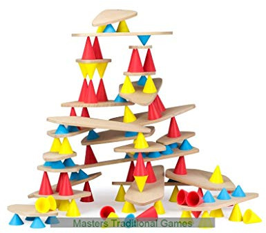 OPPI - PIKS - Kit éducation - Jeu éducatif en Bois et Silicone - Jeu d'éveil - Motricité - Jeu de Construction - 3-12 Ans - avec livret d'instructions - 128 Pièces, Noir