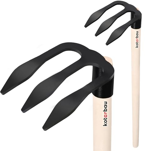 KOTARBAU® Forca a 3 Denti per Scavare Patate con Manico in Legno 90 cm Forchetta da Giardino Strumenti Manuali Attrezzi Accessori da Giardino