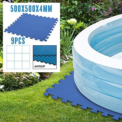 URBNLIVING 1.5 m² Swimming Paddling Pool Inflatables Mat Base Ground Floor Foam Protector (18)