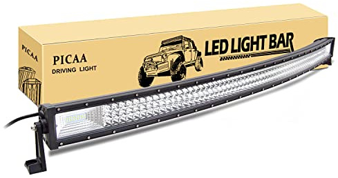 PICAA Led Arbeitsscheinwerfer 52 Zoll 131CM 675W Led Lichtbalken 12V 24V Gewolbt Led Zusatzscheinwerfer Bar Spot Flutlicht LED Arbeit Licht Bar für SUV Offroad ATV UTV Traktor 4x4 Auto