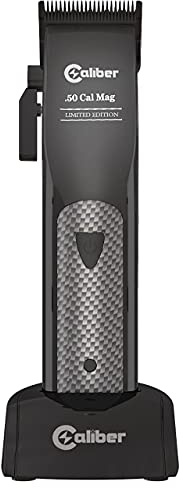 Caliber Pro - .50 Cal Limited Edition Clipper - Long Lasting 8+ Hours of Power - Ultra Low Noise Technology - Rechargeable Powerful Battery - Easy Zero Gap Cut - Hair Grooming Tool for Men (Black)