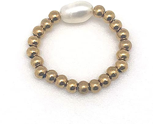 Natürliche Muschel Perle Ringe für Frauen Elastisch Einstellbar Modeschmuck Edelstahl Perle Perlen Ringe Hochzeitsgeschenke